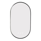 500x900mm Backlit Gunmetal Grey Frame Oval Led Mirror Oblong Racetrack Motion Sensor Auto On - NZHomeware