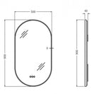 500x900mm Backlit Gunmetal Grey Frame Oval Led Mirror Oblong Racetrack Motion Sensor Auto On - NZHomeware