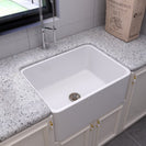 510*460*255mm Ceramic Butler Sink Single Bowl Farmhouse Kitchen Laundry Sink Apron Front - NZHomeware