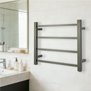 520Hx500Wx120D mm Gunmetal Grey Square Electric Heated Towel Rack 4 Bars - NZHomeware