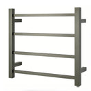 520Hx500Wx120D mm Gunmetal Grey Square Electric Heated Towel Rack 4 Bars - NZHomeware