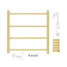 520Hx500Wx120D mm Square Gold Electric Heated Towel Rail 4 Bars - NZHomeware