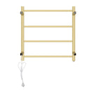 520Hx500Wx120D mm Square Gold Electric Heated Towel Rail 4 Bars - NZHomeware