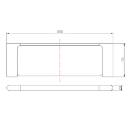 520mm Chrome Glass Shelf | Wall - Mounted Bathroom Storage with 304 Stainless Steel Bracket NZ - NZHomeware