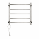 530Hx600W Brushed Nickel Electric Heated Towel Rack 5 Bars - NZHomeware