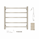 530Hx600W Brushed Nickel Electric Heated Towel Rack 5 Bars - NZHomeware
