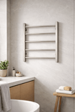 530Hx600W Brushed Nickel Electric Heated Towel Rack 5 Bars - NZHomeware