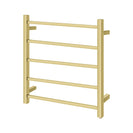 530Hx600Wx120Dmm Brushed Yellow Gold Electric Heated Towel Rack 5 Bars - NZHomeware