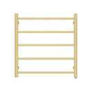 530Hx600Wx120Dmm Brushed Yellow Gold Electric Heated Towel Rack 5 Bars - NZHomeware