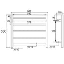 530Hx600Wx120Dmm Gunmetal Grey Electric Heated Towel Rack 5 Bars - NZHomeware