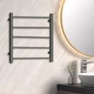 530Hx600Wx120Dmm Gunmetal Grey Electric Heated Towel Rack 5 Bars - NZHomeware