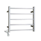 530x600x120mm Square Chrome Electric Heated Towel Rack 5 Bars - NZHomeware