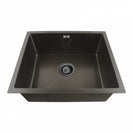 540x440x205mm Dark Grey Stainless Steel Handmade Single Bowl Top/Undermounted Kitchen/Laundry Sinks With Overflow - NZHomeware