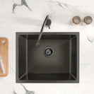 540x440x205mm Dark Grey Stainless Steel Handmade Single Bowl Top/Undermounted Kitchen/Laundry Sinks With Overflow - NZHomeware