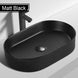 580*360*115mm Bathroom Fluted Oval Above Counter Matt Black Ceramic Wash Basin - NZHomeware