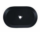 580*360*115mm Bathroom Fluted Oval Above Counter Matt Black Ceramic Wash Basin - NZHomeware