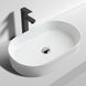 580*360*115mm Bathroom Oval Fluted Gloss White Above Counter Ceramic Wash Basin - NZHomeware