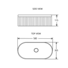 580*360*115mm Bathroom Oval Fluted Gloss White Above Counter Ceramic Wash Basin - NZHomeware