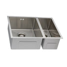 590x440x205mm 1.2mm Handmade Round Corners Double Bowls Top / Undermounted / Flush Mounted Kitchen Sink With Overflow - NZHomeware
