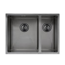 590x440x205mm Dark Grey Stainless Steel Handmade Double Bowls Top/Undermounted Kitchen Sinks With Overflow - NZHomeware