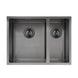 590x440x205mm Dark Grey Stainless Steel Handmade Double Bowls Top/Undermounted Kitchen Sinks With Overflow - NZHomeware