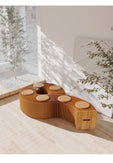 6 Seats Kraft Paper Bench Portable Folding Sofa Foot Stool Shoe Bench Brown - NZHomeware