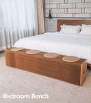 6 Seats Kraft Paper Bench Portable Folding Sofa Foot Stool Shoe Bench Brown - NZHomeware