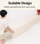 6 Seats Kraft Paper Bench Portable Folding Sofa Foot Stool Shoe Bench White - NZHomeware