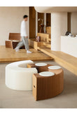 6 Seats Kraft Paper Bench Portable Folding Sofa Foot Stool Shoe Bench White - NZHomeware