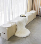 6 Seats Kraft Paper Bench Portable Folding Sofa Foot Stool Shoe Bench White - NZHomeware