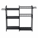 6 Tier Garden Tool Organizer Heavy Duty Metal Garage Storage Rack for Yard & Shed - NZHomeware