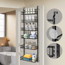 6 Tiers Kitchen Bathroom Pantry Over The Door Hanging Organizer Adjustable Baskets Storage Rack Shampoo Conditioner Body Wash Shelf - NZHomeware