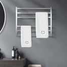 600Hx850Wx120D Square Chrome Electric Heated Towel Rack 6 Bars - NZHomeware