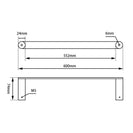 600mm Esperia Black & Rose Gold Single Towel Rail Stainless Steel 304 Wall Mounted - NZHomeware