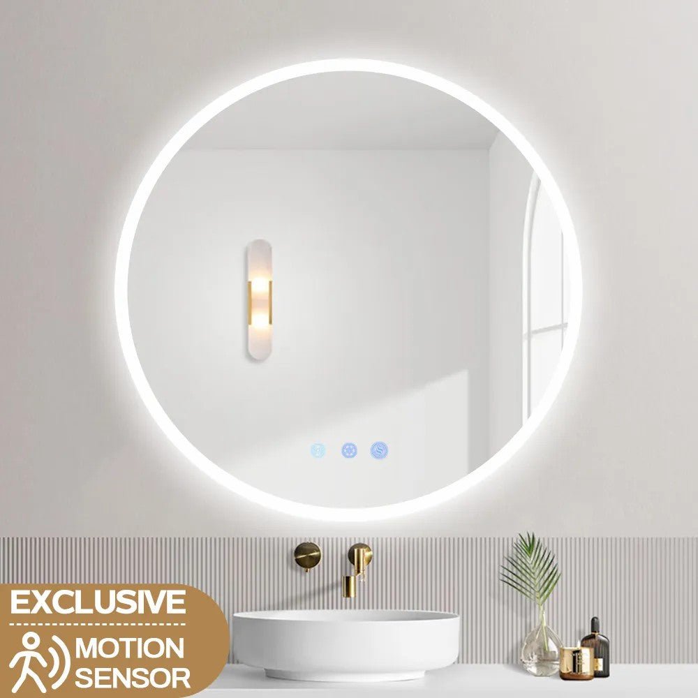 LED Mirror 600mm Round | Motion Sensor 3-Color – NZHomeware