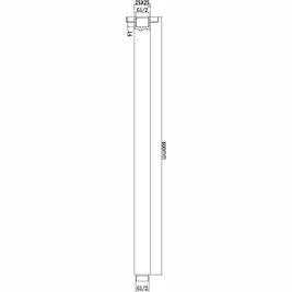 600mm Square Nero Black Ceiling Shower Arm - NZHomeware