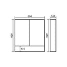 600x140x800mm Plywood 2 - Door Light Oak Mirror Cabinet - NZHomeware