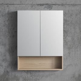 600x140x800mm Plywood 2 - Door Light Oak Mirror Cabinet - NZHomeware