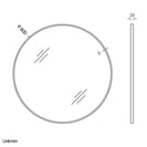 600x600x20mm Black Aluminum Framed Round Bathroom Wall Mirror - NZHomeware