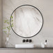 600x600x20mm Black Aluminum Framed Round Bathroom Wall Mirror - NZHomeware
