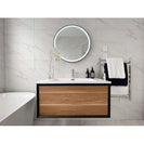 600x600x40mm Round Bathroom LED Mirror With Motion Sensor Auto On Demister Touch Sensor Switch Wall Mounted - NZHomeware