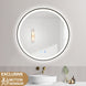 600x600x40mm Round Bathroom LED Mirror With Motion Sensor Auto On Demister Touch Sensor Switch Wall Mounted - NZHomeware