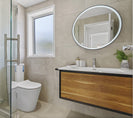 600x600x40mm Round Bathroom LED Mirror With Motion Sensor Auto On Demister Touch Sensor Switch Wall Mounted - NZHomeware