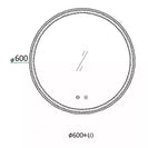 600x600x40mm Round Bathroom LED Mirror With Motion Sensor Auto On Demister Touch Sensor Switch Wall Mounted - NZHomeware
