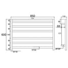 600x850x120mm Square Matt Black Electric Heated Towel Rack 6 Bars - NZHomeware