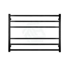 600x850x120mm Square Matt Black Electric Heated Towel Rack 6 Bars - NZHomeware