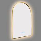 600x900mm Backlit Brushed Yellow Gold Frame Arched LED Wall Mirror Motion Sensor Switch - NZHomeware