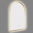 600x900mm Backlit Brushed Yellow Gold Frame Arched LED Wall Mirror Motion Sensor Switch - NZHomeware