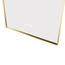 600x900mm Backlit Brushed Yellow Gold Frame Arched LED Wall Mirror Motion Sensor Switch - NZHomeware