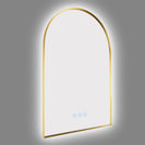 600x900mm Backlit Brushed Yellow Gold Frame Arched LED Wall Mirror Motion Sensor Switch - NZHomeware